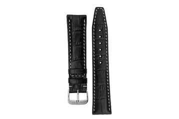 Rios1931 BOSTON Alligator-Embossed Leather Watch Strap in BLACK
