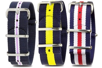 16mm Blue/Yellow, Blue/White/Purple, and Navy/White/Red  strap starter pack