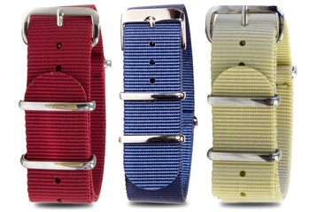 20mm Navy Blue, Red, and Beige strap starter pack