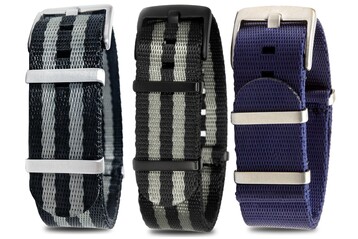 20mm Seatbelt Black/Silver and Dark Blue strap starter pack